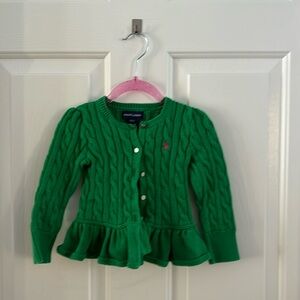 Ralph Lauren Cable Knit Sweater w Ruffled Bottom Girls 2T